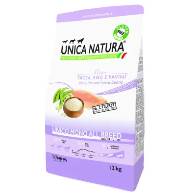 UNICA Natura Mono All Breed Сухой корм для собак всех пород, с форелью, 12 кг