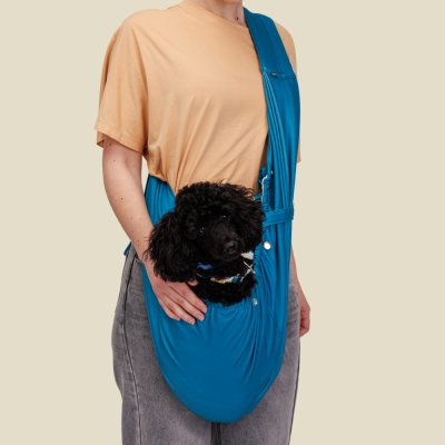 RURRI Слинг-переноска двусторонняя с застежкой для ошейника Аквамарин для кошек и собак мелких пород, 40х23х28 см