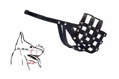 Ошейники, шлейки Yami Yami амуниция Намордник кожаный для собак средних пород (№3)