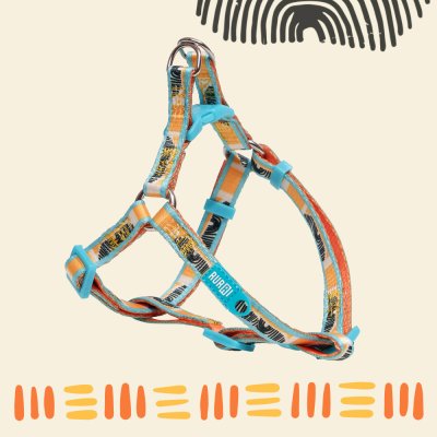 RURRI Шлейка для собак Step-in Саванна, обхват груди 28-38 см, ширина ремешка 1 см, оранжевый