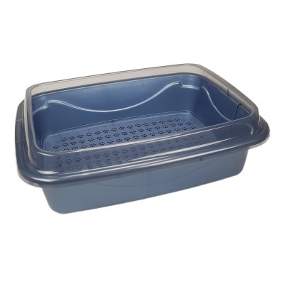 Dogman Лоток большой для кошек Триплекс, 38х48х16 см, перламутровый синий