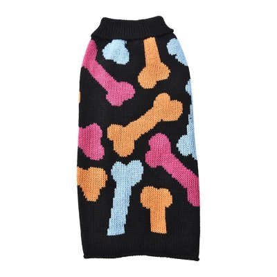 Свитер для собак Foxie Bones черный р. M (длина спины 35см)