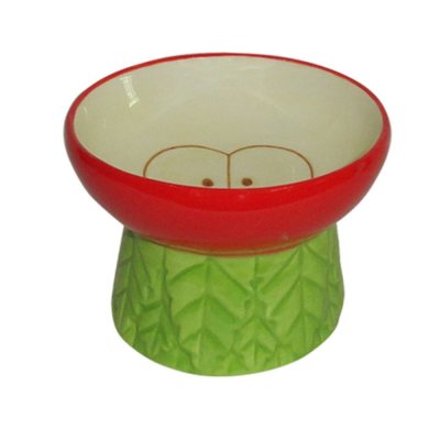 Миска для грызунов Foxie Red apple красная керамическая 11,5x11,5x7,7см 170мл