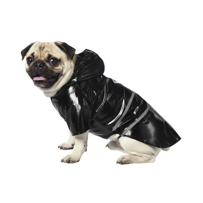 Дождевик для собак Foxie Rain черный с полосами р. S (длина спины 30см)