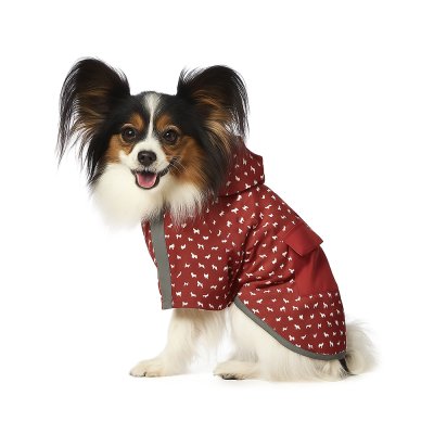 Дождевик для собак Foxie Rain красный с карманом р. S (длина спины 30см)