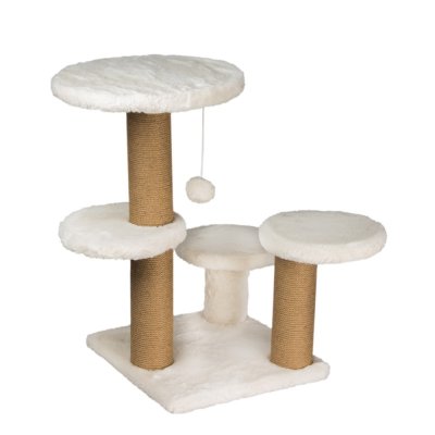 Когтеточка для кошек DUBEX Levels комплекс с полочками белый 62x62x71см