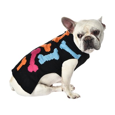 Свитер для собак Foxie Bones черный р. S (длина спины 30см)