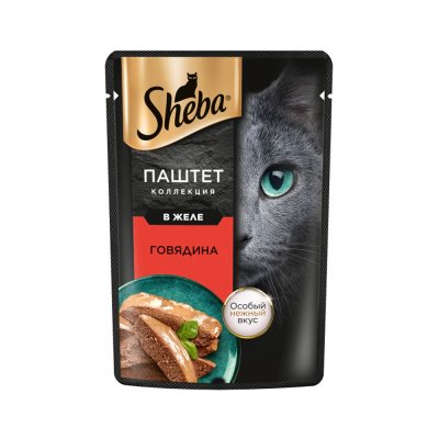 Корм для кошек SHEBA паштет с говядиной пауч 75г