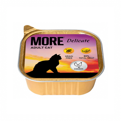 Корм для кошек MORE Delicate паштет с курицей ламист. 100г