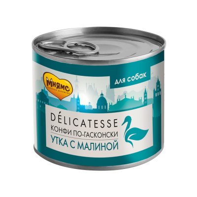 Корм для собак МНЯМС Конфи по-гасконски утка с малиной банка 200г