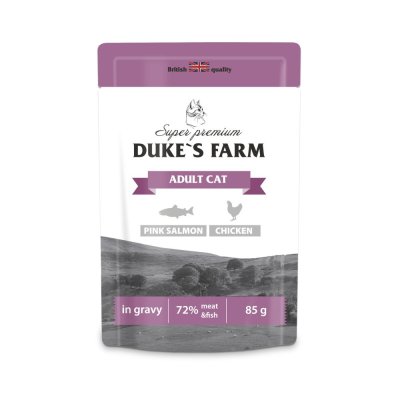 Корм для кошек DUKE'S FARM горбуша, курица в соусе пауч 85г