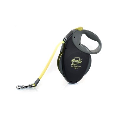 Рулетка для собак Flexi Giant Neon XL (от 50кг) лента 8м, светоотражающая, желтый неон