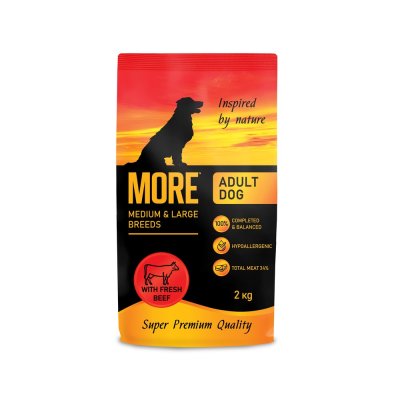Корм для собак MORE для средних и крупных пород, с говядиной сух. 2кг