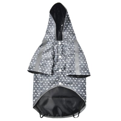 Дождевик для собак Foxie Rain серый с карманом р. L (длина спины 40см)