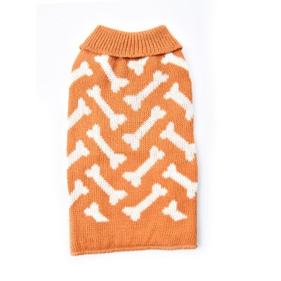 Свитер для собак Foxie Bones оранжевый р. L (длина спины 40см)