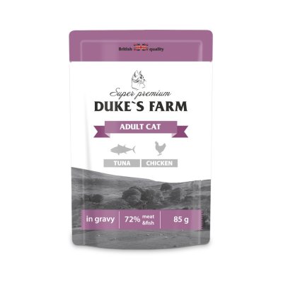Корм для кошек DUKE'S FARM тунец, курица в соусе пауч 85г