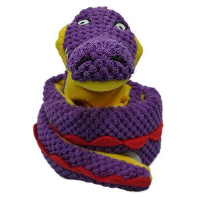 Игрушка для собак Mr.Kranch Змейка с карманами под лакомство, фиолетовая 96см
