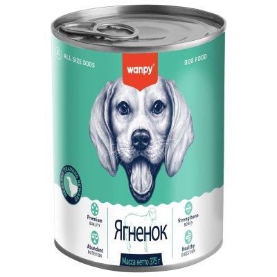 Корм для собак WANPY Dog ягненок банка 375г