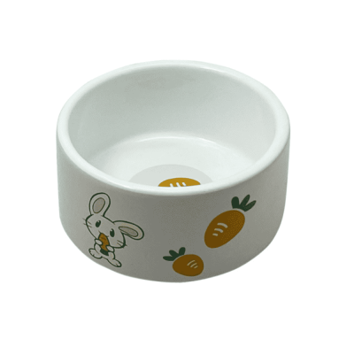 Миска для грызунов Foxie Bunny&Carrot розовая керамическая 10х10х5см 150мл