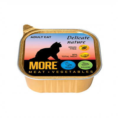 Корм для кошек MORE Delicate Nature паштет с уткой и цукини ламист. 100г