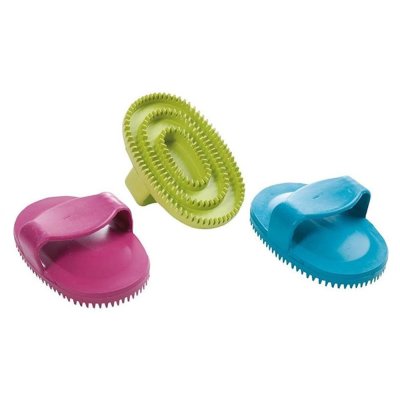 Щетка для животных FLAMINGO Buddha овальная, резина 12,5х8х4см цвет в ассортименте