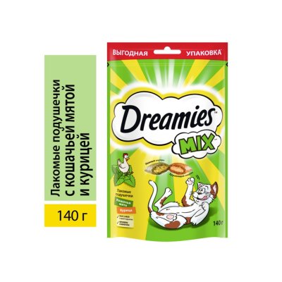 Лакомство для кошек Dreamies курица с кошачьей мятой 140г