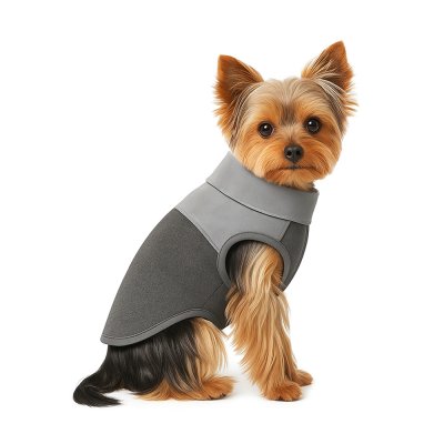 Жилет для собак Foxie Delicate velvet серый р. S (длина спины 30см, обхват груди 47-53см)