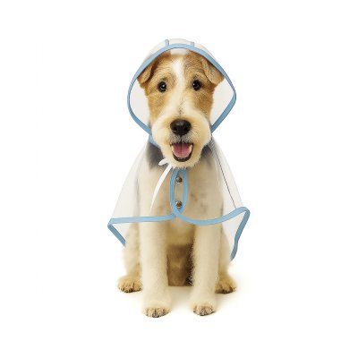 Дождевик для собак Foxie Rain прозрачный голубой р. L (длина спины 40см)