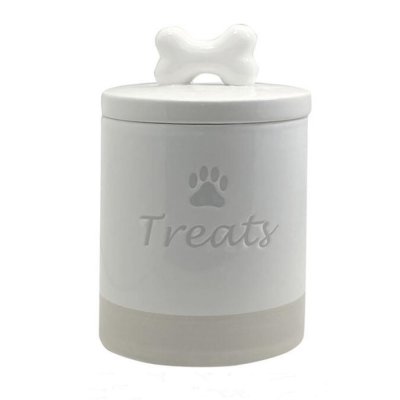 Банка для лакомств Foxie White bone белая керамическая 13,5х13,5х21,5см 1,5л
