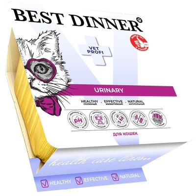 Корм для кошек Best Dinner Vet Profi Urinary при заболеваниях МКБ, паштет с ягненком ламист. 100г