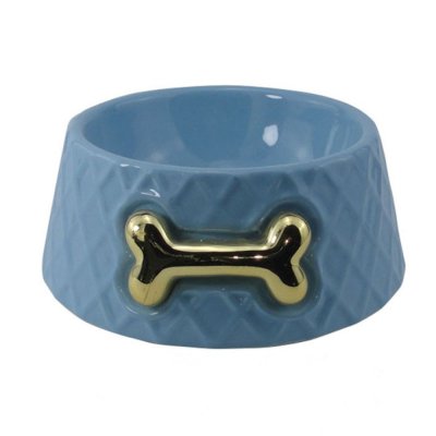 Миска для животных Foxie Golden bone синяя керамическая 17х17x7см 400мл