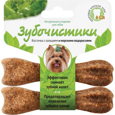 Лакомство для собак ДЕРЕВЕНСКИЕ ЛАКОМСТВА Зубочистики для мелких пород, со вкусом морск.водор. 2x18г