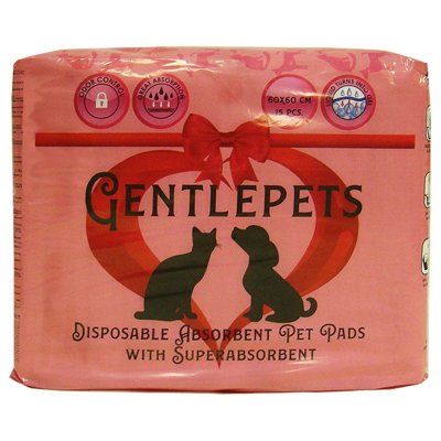 Пеленки для животных GENTLEPETS впитывающие, с суперабсорбентом, 60х60см 15шт