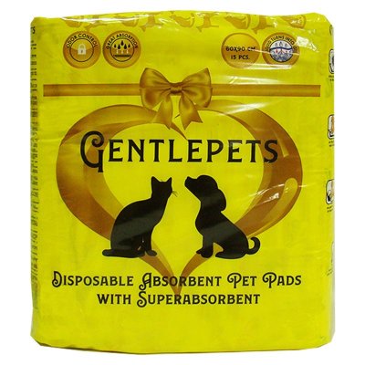 Пеленки для животных GENTLEPETS впитывающие, с суперабсорбентом,  60х90см 15шт