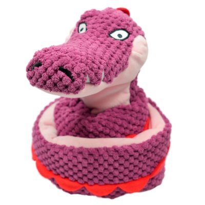 Игрушка для собак Mr.Kranch Змейка с карманами под лакомство, бордовая 96см