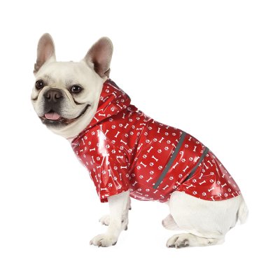 Дождевик для собак Foxie Rain красный с полосами р. M (длина спины 35см)