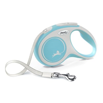 Рулетка для собак Flexi NEW LINE Comfort S (до 15кг) лента 5м серый/голубой
