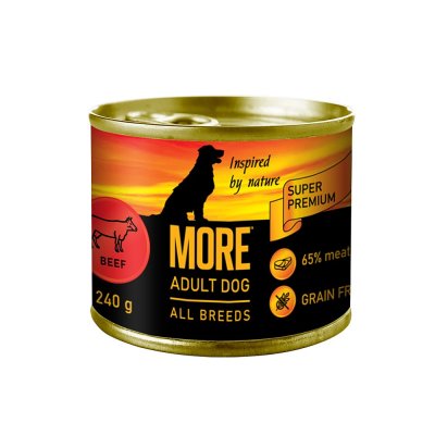 Корм для собак MORE паштет из говядины банка 240г