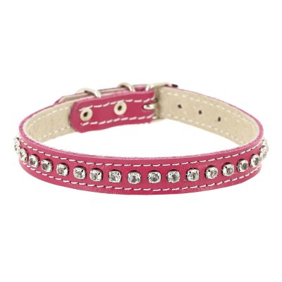 Ошейник для собак КАСКАД кожаный двойной со стразами ширина 12мм обхв.шеи 20-24см