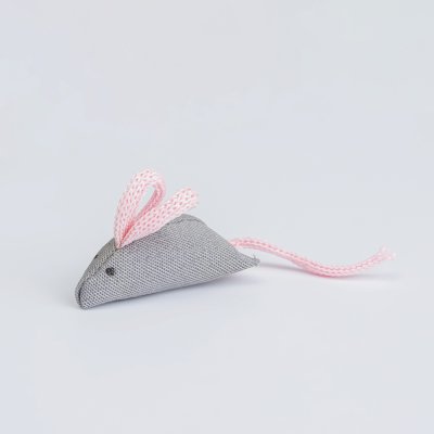 Pet hobby Игрушка с мятой для кошек Мышка Грета, 5,5х3,5х1,5 см, серая