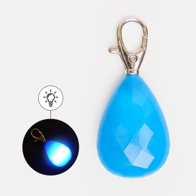 Rungo Маячок светящийся в форме алмаза на ошейник для собак, 3х2х7 см, голубой