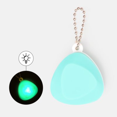 Rungo Маячок светящийся в форме алмаза силиконовый на ошейник для собак, 4х2х4,5 см, бирюзовый