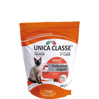 UNICA Classe Adult Gourmet Сухой корм для привередливых взрослых кошек, с лососем, 300 гр.
