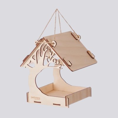 Petmax Кормушка уличная сборная для птиц Лес, 15х15х20 см