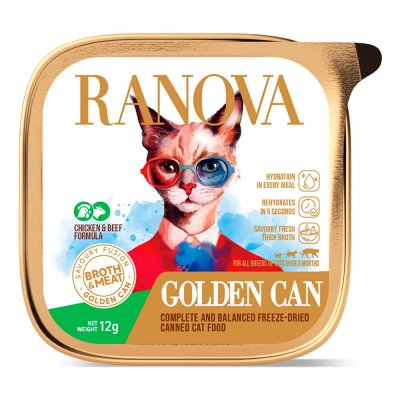 Корм для кошек RANOVA сублимированный с курицей и говядиной 12г