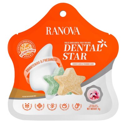 Лакомство для собак RANOVA сублимированное Звёздочка для зубов микс вкусов 6г