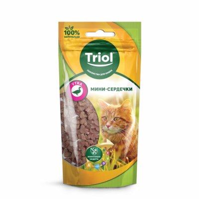 Лакомства Triol (лакомства) Мини-сердечки из утки для кошек (40 г)