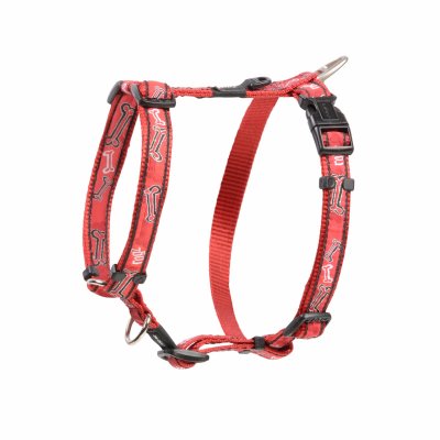 Ошейники, шлейки Rogz Шлейка для собак Fancy dress, "Красные косточки" (ЮАР) (XL)