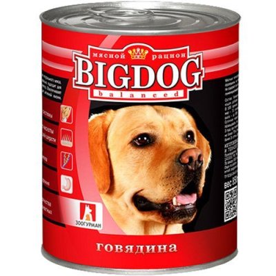 Корм для собак Зоогурман Big Dog Говядина банка 850г