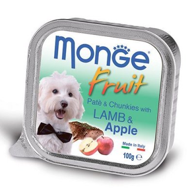 Корм для собак Monge Fruit ягненок, яблоко конс. 100г
